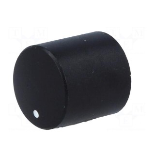 Knob | with pointer | aluminium,thermoplastic | Øshaft: 6mm | black