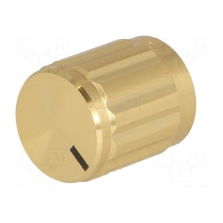 Knob | with pointer | aluminium,thermoplastic | Øshaft: 6mm | golden