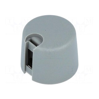 Knob | with pointer | plastic | Øshaft: 4mm | Ø20x16mm | grey | A10