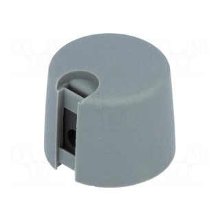 Knob | with pointer | plastic | Øshaft: 6.35mm | Ø20x16mm | grey