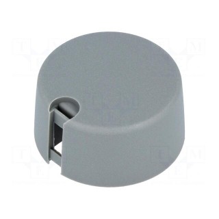 Knob | with pointer | plastic | Øshaft: 6.35mm | Ø31x16mm | grey | A10