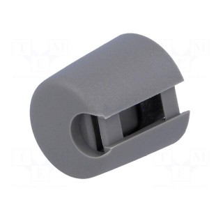 Knob | with pointer | plastic | Øshaft: 6mm | Ø16x16mm | grey | push-in