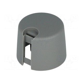 Knob | with pointer | plastic | Øshaft: 6mm | Ø20x16mm | grey | push-in