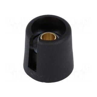 Knob | with pointer | polyamide | Øshaft: 6mm | Ø16x16mm | black