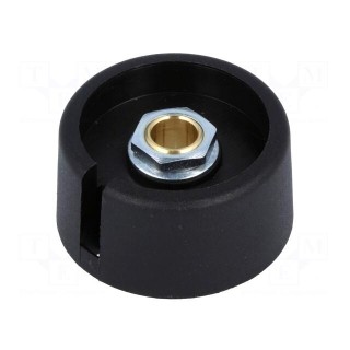 Knob | with pointer | polyamide | Øshaft: 6mm | Ø31x16mm | black