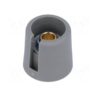 Knob | with pointer | polyamide | Øshaft: 6.35mm | Ø16x16mm | grey