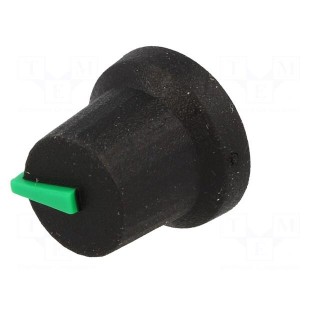 Knob | with pointer | rubber,plastic | Øshaft: 6mm | Ø16.8x14.5mm