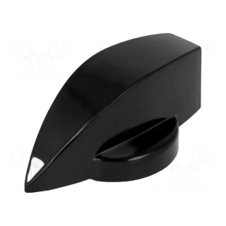 Knob | with pointer | thermoplastic | Øshaft: 6mm | Ø23x16mm | black