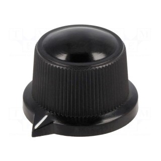 Knob | with pointer | thermoplastic | Øshaft: 6mm | Ø29x20.1mm | black
