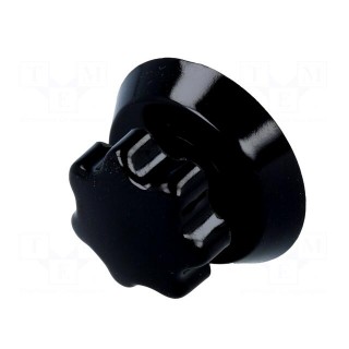 Knob | with pointer | thermoplastic | Øshaft: 6mm | Ø31x25mm | black