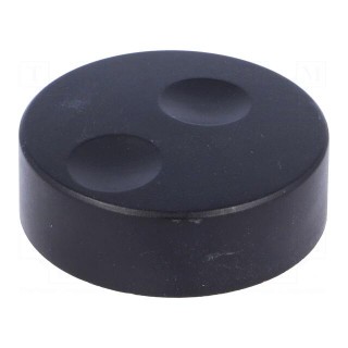 Knob | without pointer | plastic | Øshaft: 6mm | Ø39.6x13.5mm | black