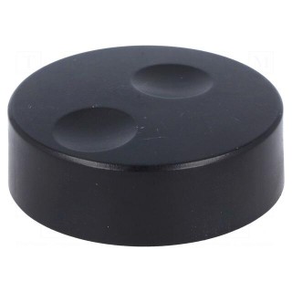 Knob | without pointer | plastic | Øshaft: 6mm | Ø39.6x13.5mm | black