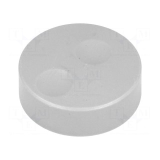 Knob | without pointer | plastic | Øshaft: 6mm | Ø39.6x13.5mm | grey