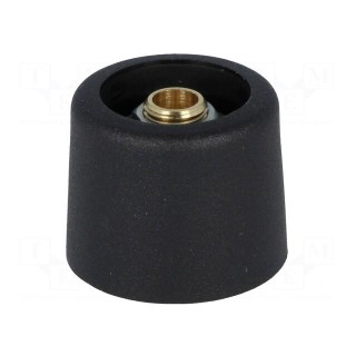Knob | without pointer | polyamide | Øshaft: 6.35mm | Ø20x16mm | black