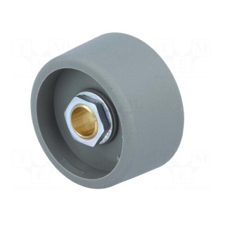 Knob | without pointer | polyamide | Øshaft: 6.35mm | Ø31x16mm | grey