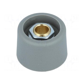 Knob | without pointer | polyamide | Øshaft: 6mm | Ø23x16mm | grey