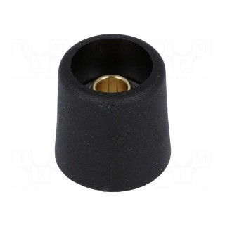 Knob | without pointer | polyamide | Øshaft: 6mm | Ø16x16mm | black
