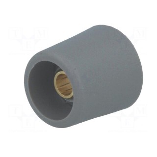 Knob | without pointer | polyamide | Øshaft: 6mm | Ø16x16mm | grey