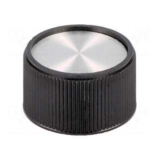 Knob | without pointer | thermoplastic | Øshaft: 6mm | Ø28x16mm | black
