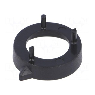 Nut cover with pointer | ABS | black | push-in | Ø: 16.4mm