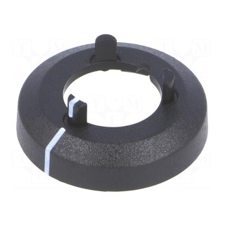 Nut cover with pointer | ABS | black | push-in | Ø: 17.5mm