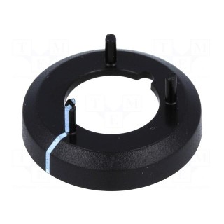 Nut cover with pointer | ABS | black | push-in | Ø: 19.3mm