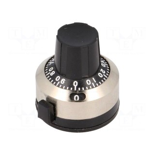 Precise knob | with counting dial | Shaft d: 6.35mm | 25x22x24mm