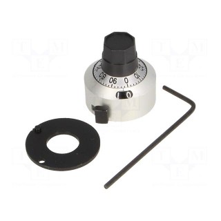 Precise knob | with counting dial | Shaft d: 6.35mm | Ø22.2x22mm