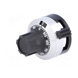 Precise knob | with counting dial | Shaft d: 6.35mm | Ø22.8x23.5mm