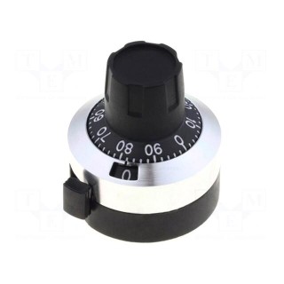 Precise knob | with counting dial | Shaft d: 6.35mm | Ø22.8x25mm