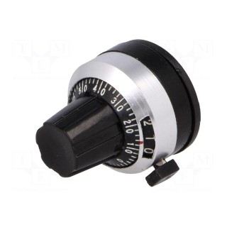 Precise knob | with counting dial | Shaft d: 6.35mm | Ø22x24mm