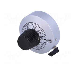 Precise knob | with counting dial | Shaft d: 6.35mm | Ø25.4x21.05mm