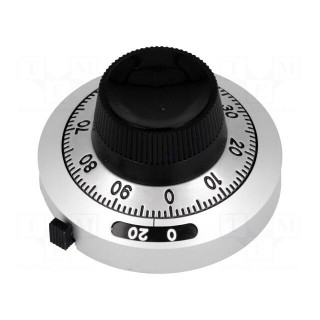 Precise knob | with counting dial | Shaft d: 6.35mm | Ø46mm