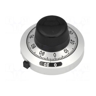 Precise knob | with counting dial | Shaft d: 6.35mm | Ø46mm
