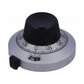 Precise knob | with counting dial | Shaft d: 6.35mm | Ø46x25.4mm