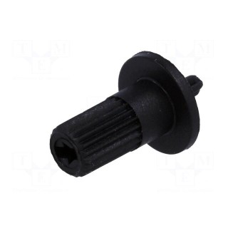 Knob | shaft knob,with flange | black | Ø5mm | Flange dia: 9mm