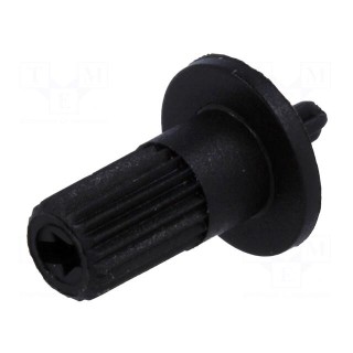 Knob | shaft knob,with flange | black | Ø5mm | Flange dia: 9mm