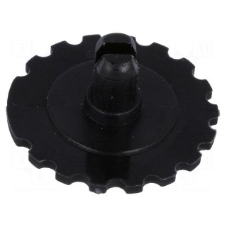 Knob | thumbwheel | black | Ø16mm | for mounting potentiometers