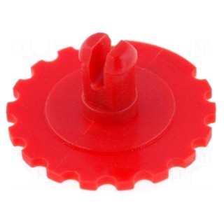 Knob | thumbwheel | red | Ø16mm | for mounting potentiometers | PT15N