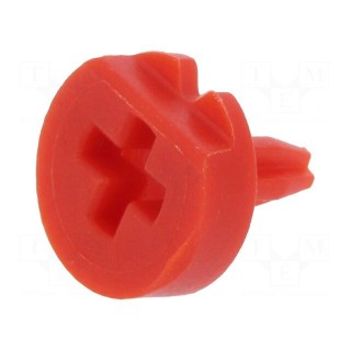 Knob | with pointer | red | Ø6.3mm | for mounting potentiometers | CA6