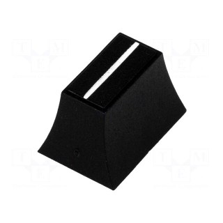 Knob: slider | black | 20x14x13mm | width shaft 6,3mm | plastic