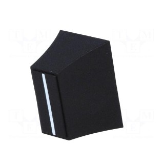 Knob: slider | black | 20x14x13mm | Width shaft 3/4mm | plastic