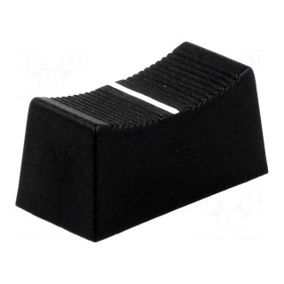 Knob: slider | black | 23x11x11mm | width shaft 6,3mm | plastic