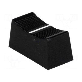 Knob: slider | black | 23x11x11mm | Width shaft 3/4mm | plastic
