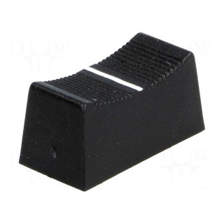 Knob: slider | black | 23x11x11mm | Width shaft 4mm | plastic