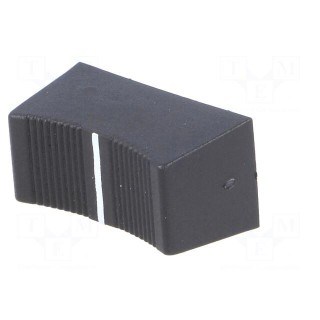 Knob: slider | black | 23x11x11mm | width shaft 6,3mm | plastic