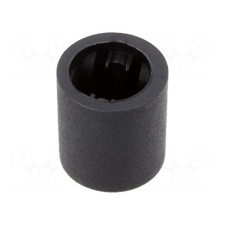Knob: slider | black | Ø8.2x8.9mm | polyamide | Mounting: push-in