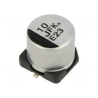 Capacitor: electrolytic | low ESR | SMD | 10uF | 63VDC | Ø6.3x6.1mm