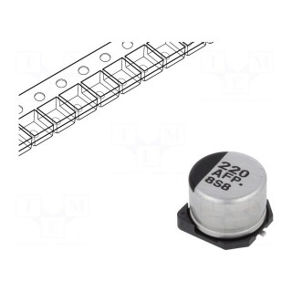 Capacitor: electrolytic | low impedance | 220uF | 10VDC | Case: E | FP
