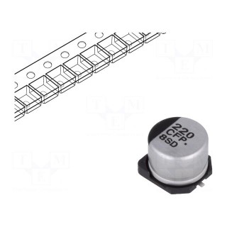 Capacitor: electrolytic | low impedance | 220uF | 16VDC | Case: F | FP